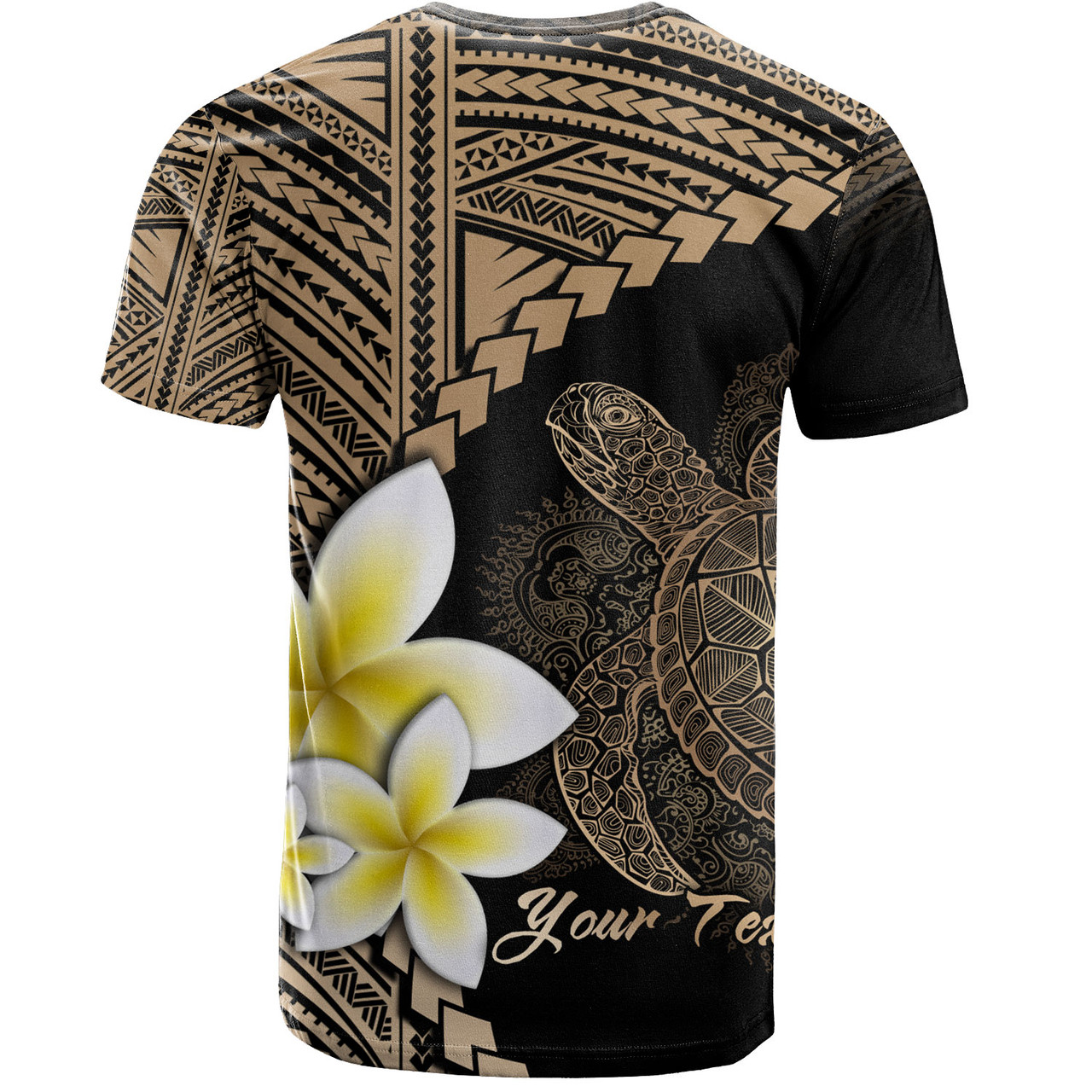 Hawaii Custom Personalised T-Shirt Plumeria Sea Turtle Tattoo Tribal Design