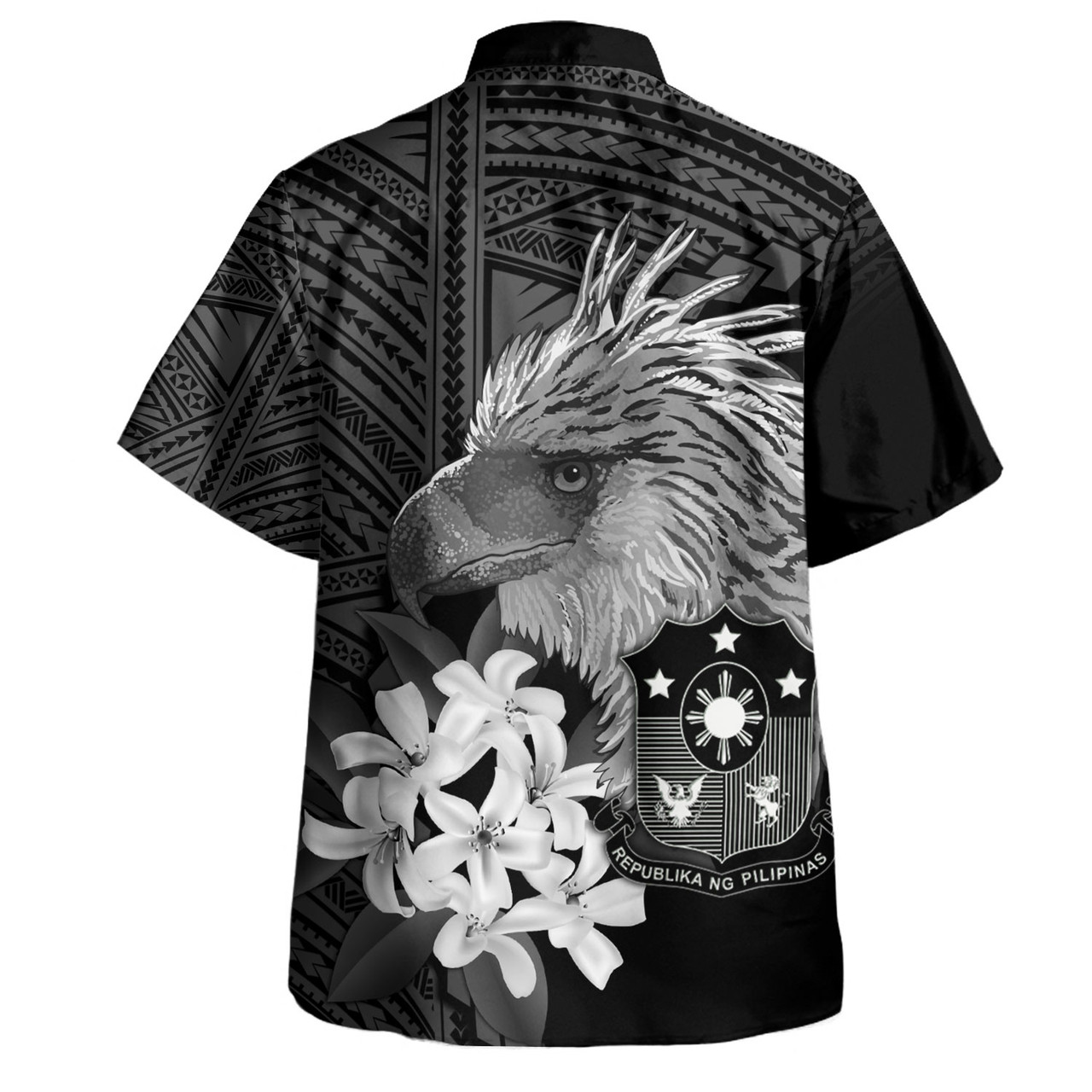 Philippines Filipinos Custom Personalised Hawaiian Shirt Sampaguita Jasmine Philippines Eagle Tattoo Tribal