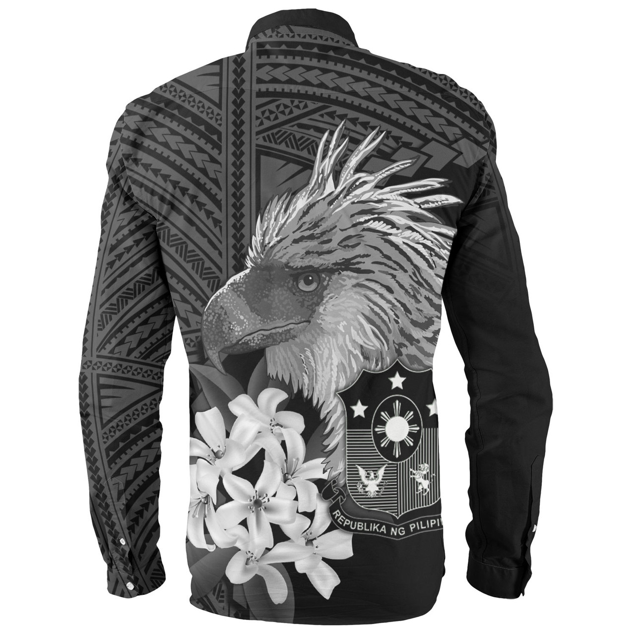 Philippines Filipinos Custom Personalised Long Sleeve Shirt Sampaguita Jasmine Philippines Eagle Tattoo Tribal