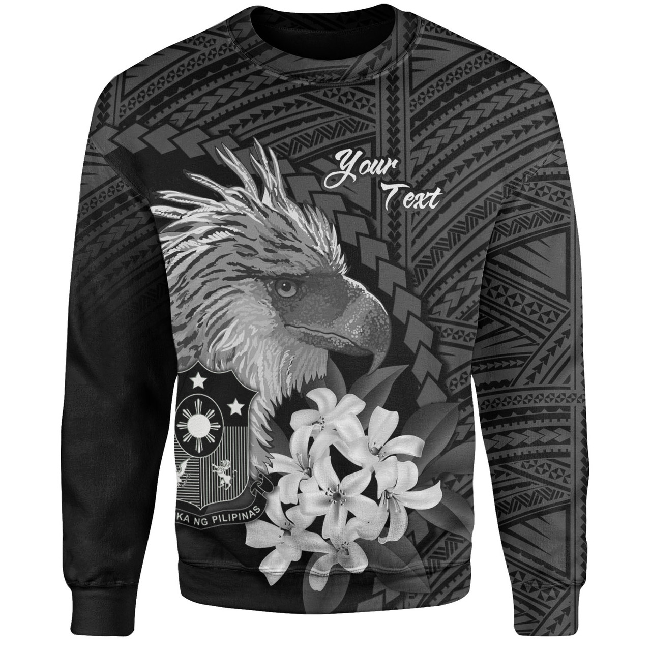 Philippines Filipinos Custom Personalised Sweatshirt Sampaguita Jasmine Philippines Eagle Tattoo Tribal