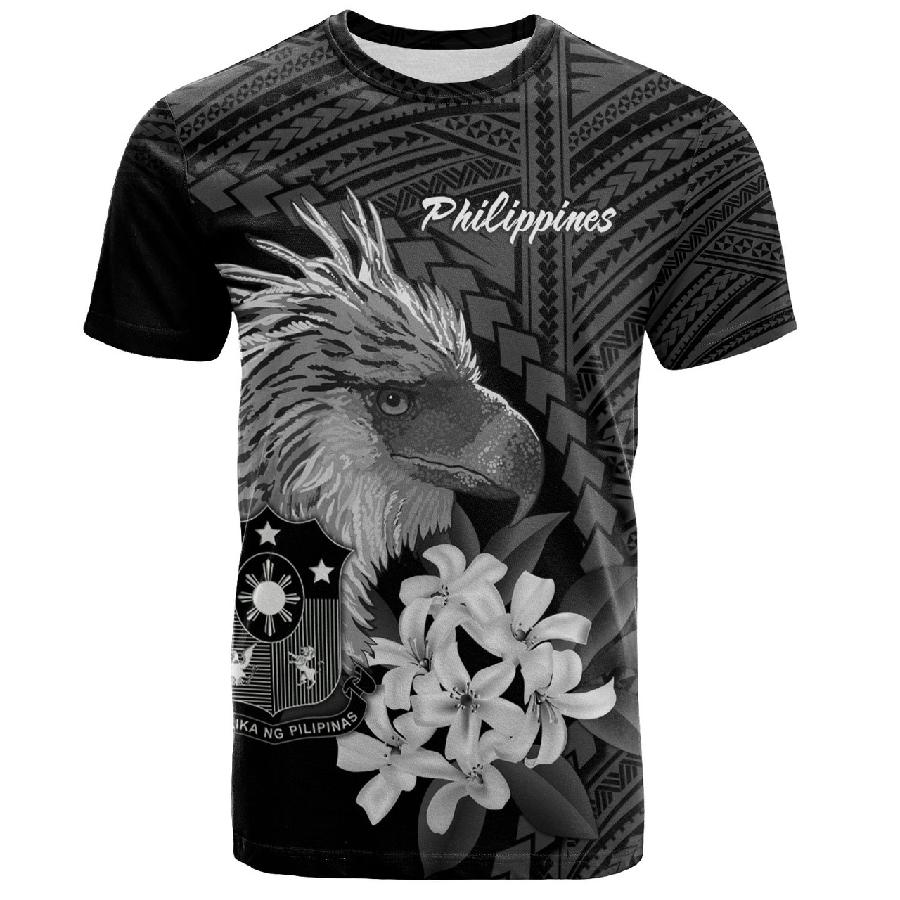 Philippines Filipinos Custom Personalised T-Shirt Sampaguita Jasmine Philippines Eagle Tattoo Tribal