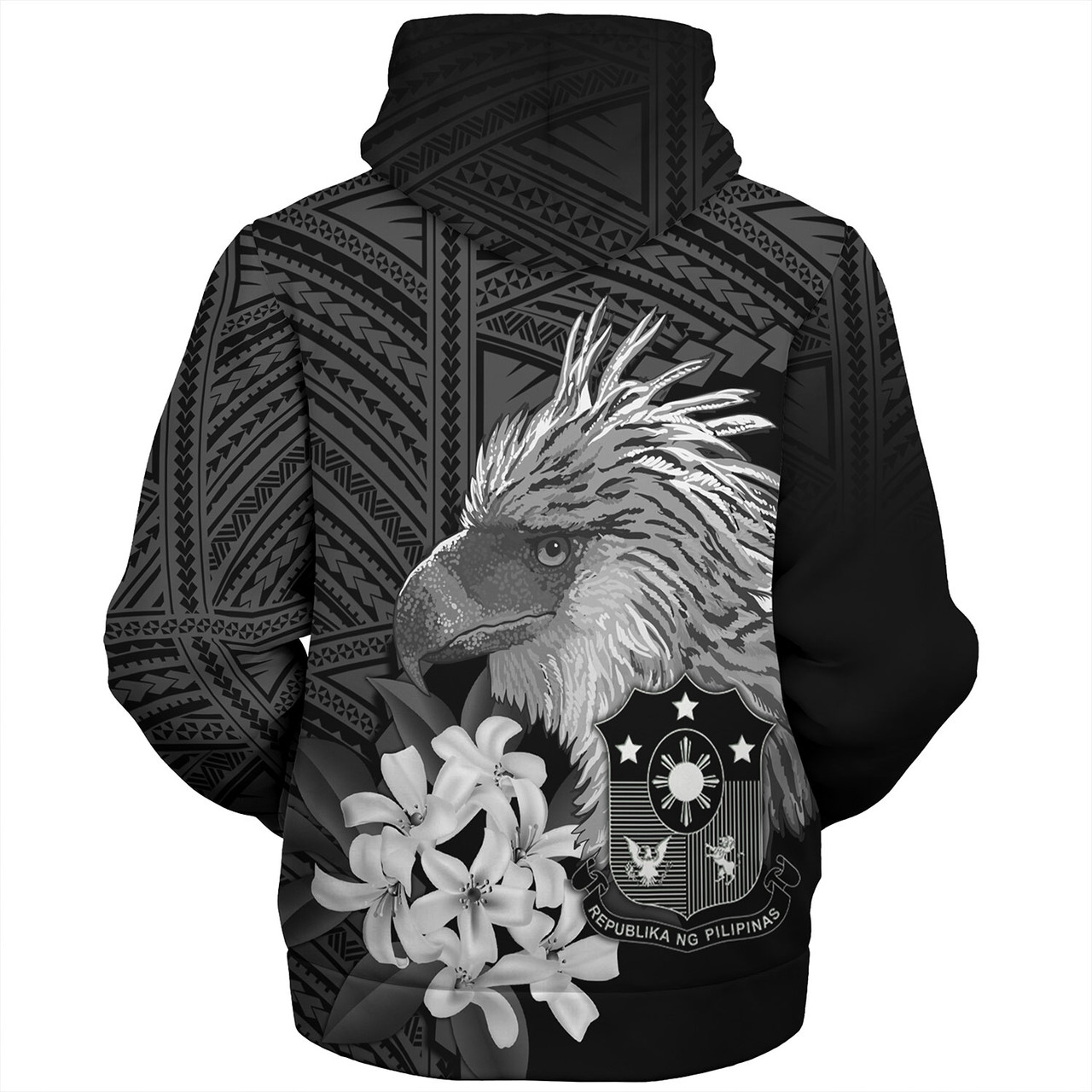 Philippines Filipinos Custom Personalised Sherpa Hoodie Sampaguita Jasmine Philippines Eagle Tattoo Tribal