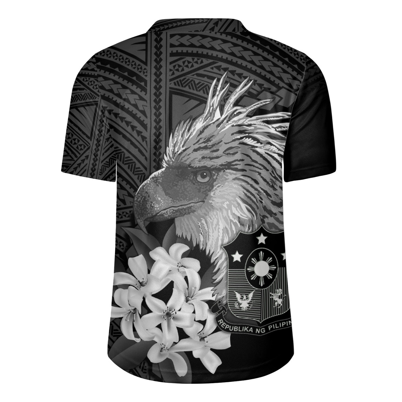 Philippines Filipinos Custom Personalised Rugby Jersey Sampaguita Jasmine Philippines Eagle Tattoo Tribal