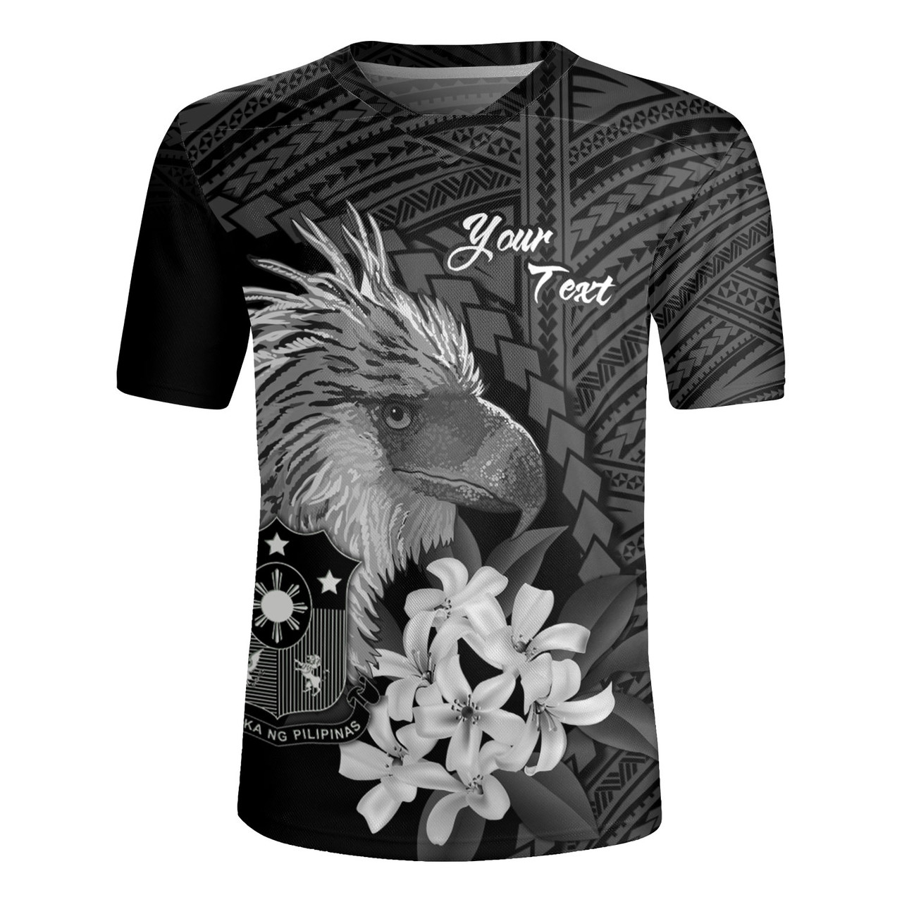 Philippines Filipinos Custom Personalised Rugby Jersey Sampaguita Jasmine Philippines Eagle Tattoo Tribal