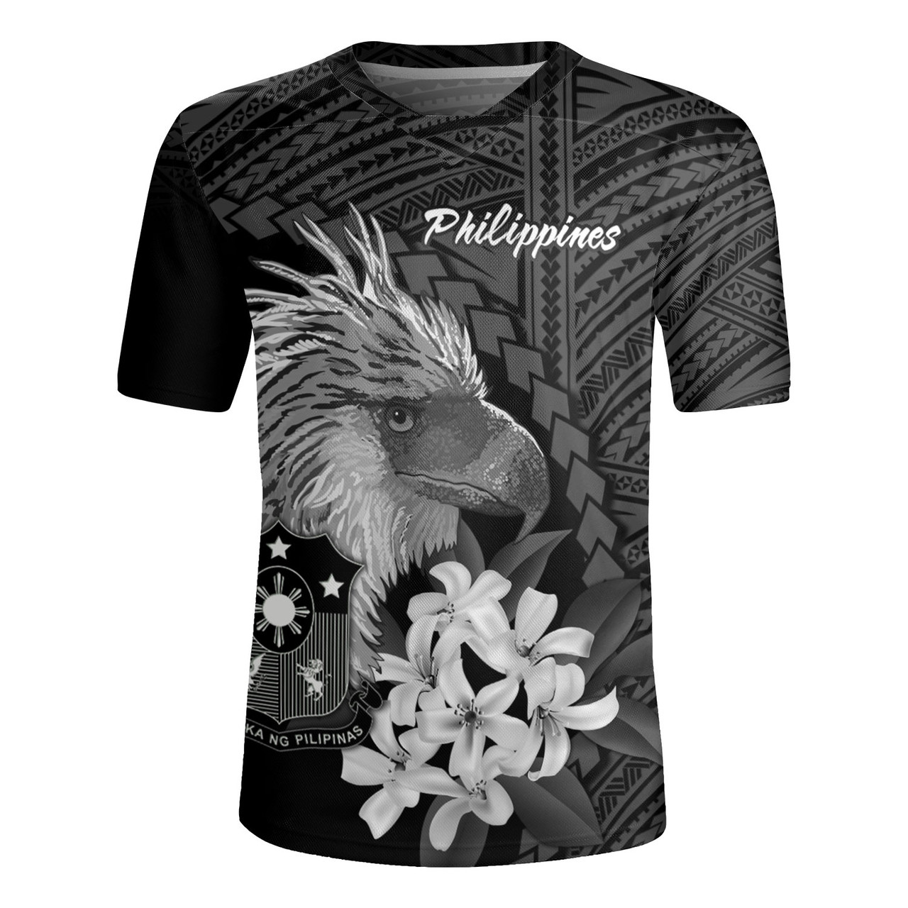 Philippines Filipinos Custom Personalised Rugby Jersey Sampaguita Jasmine Philippines Eagle Tattoo Tribal