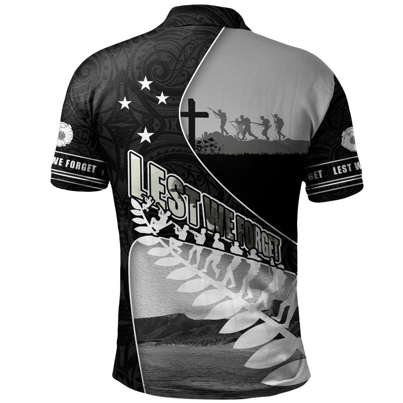 New Zealand Polo Shirt Lest We Forget Anzac Bay Beach