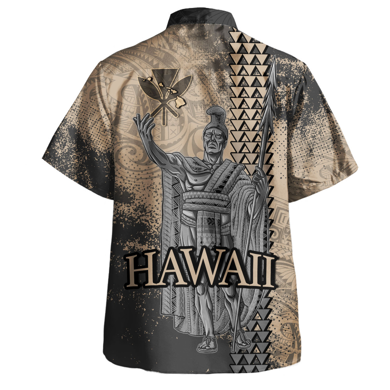 Hawaii Custom Personalised Hawaiian Shirt Hawaii King Grunge With Halftone Background