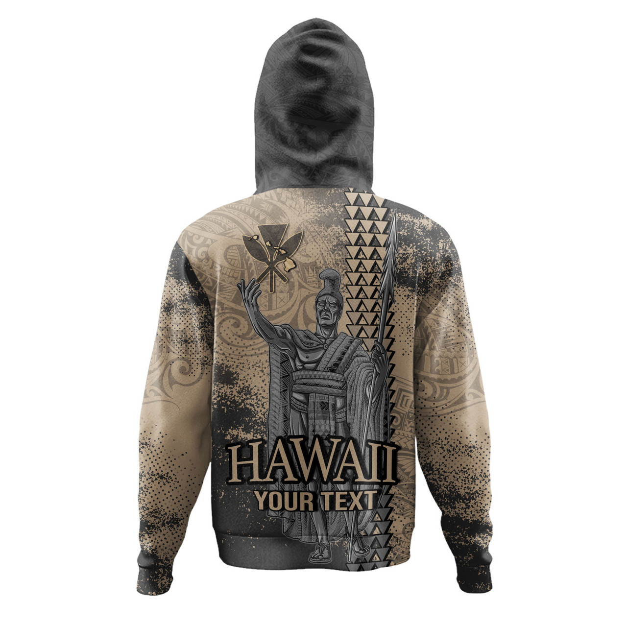 Hawaii Custom Personalised Hoodie Hawaii King Grunge With Halftone Background