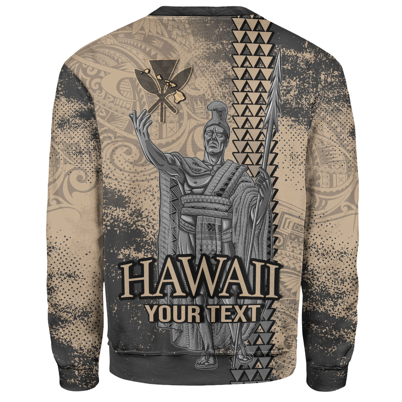 Hawaii Custom Personalised Sweatshirt Hawaii King Grunge With Halftone Background
