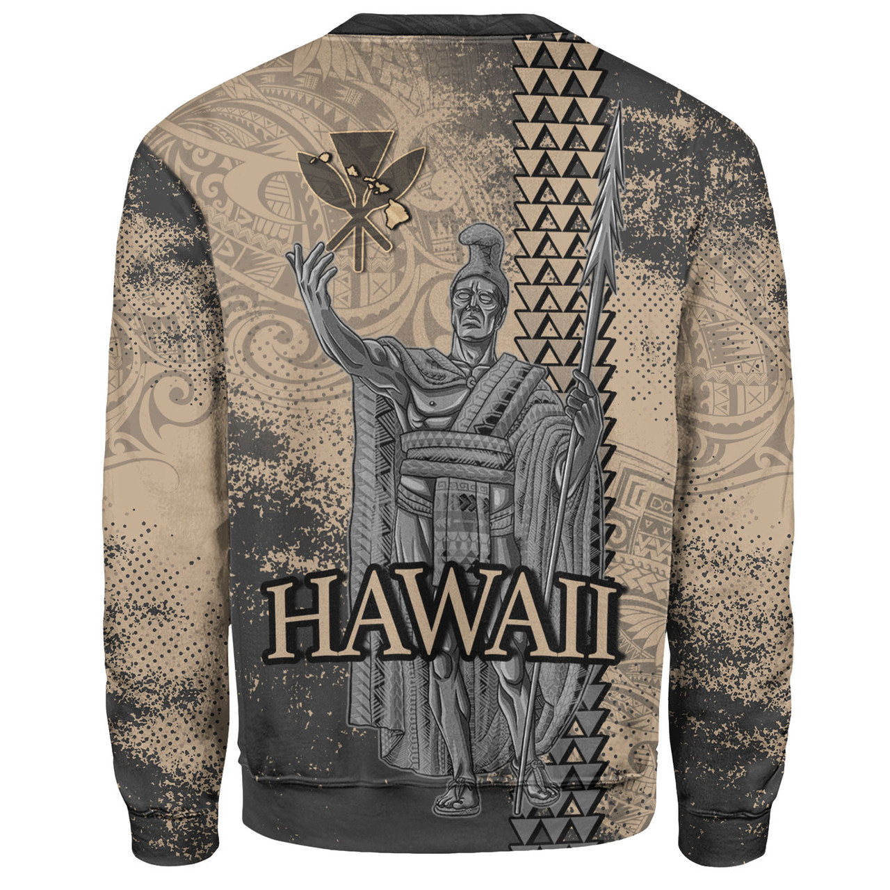 Hawaii Custom Personalised Sweatshirt Hawaii King Grunge With Halftone Background