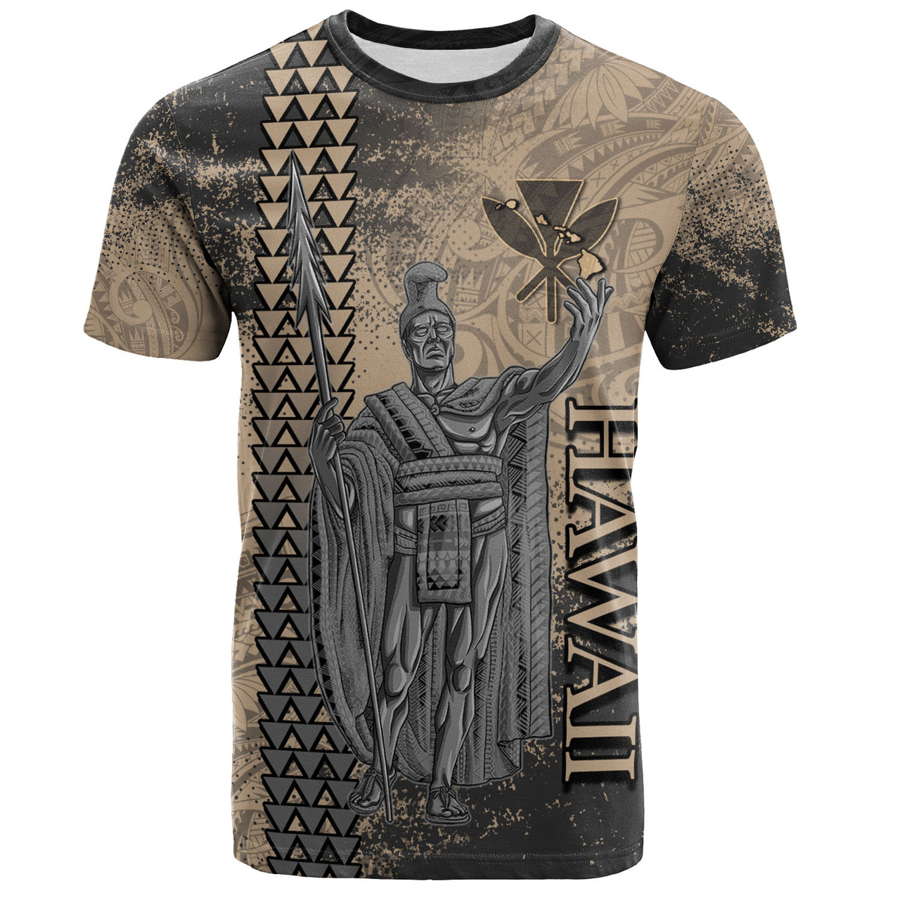 Hawaii Custom Personalised T-Shirt Hawaii King Grunge With Halftone Background