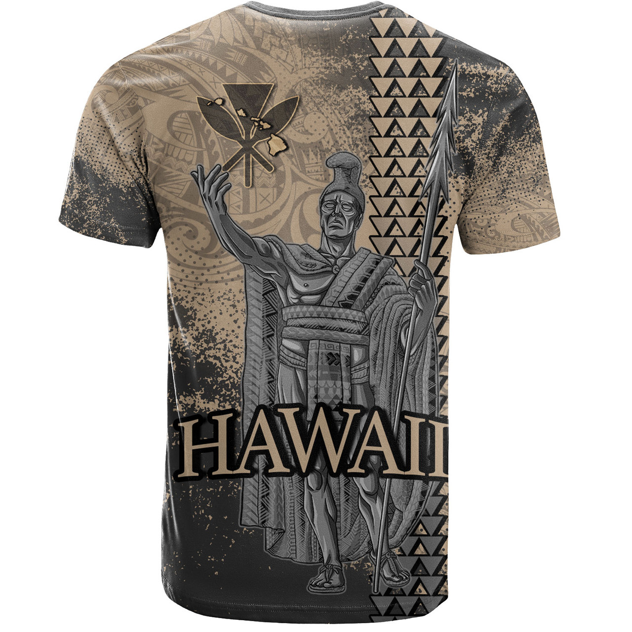 Hawaii Custom Personalised T-Shirt Hawaii King Grunge With Halftone Background