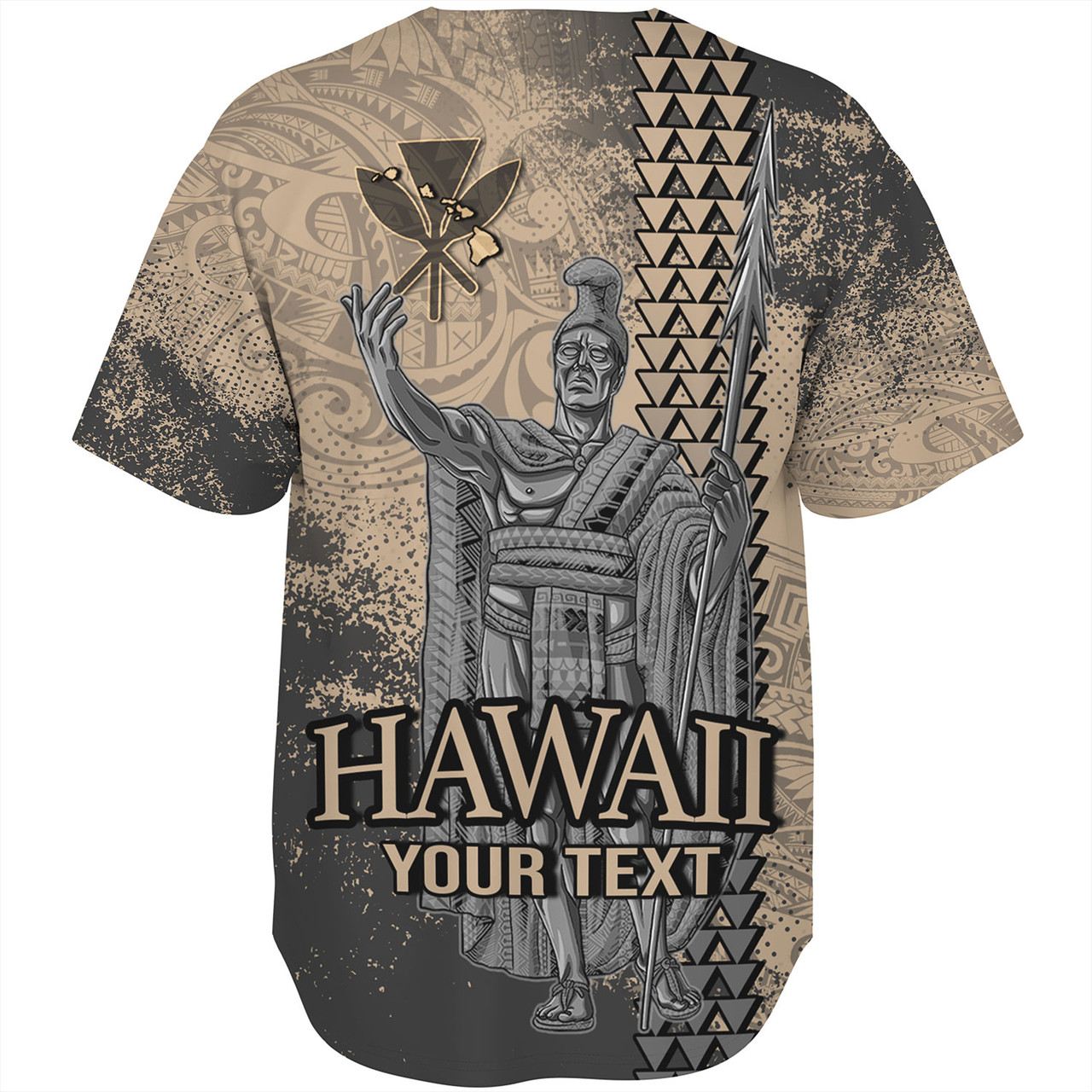 Hawaii Custom Personalised Baseball Shirt Hawaii King Grunge With Halftone Background