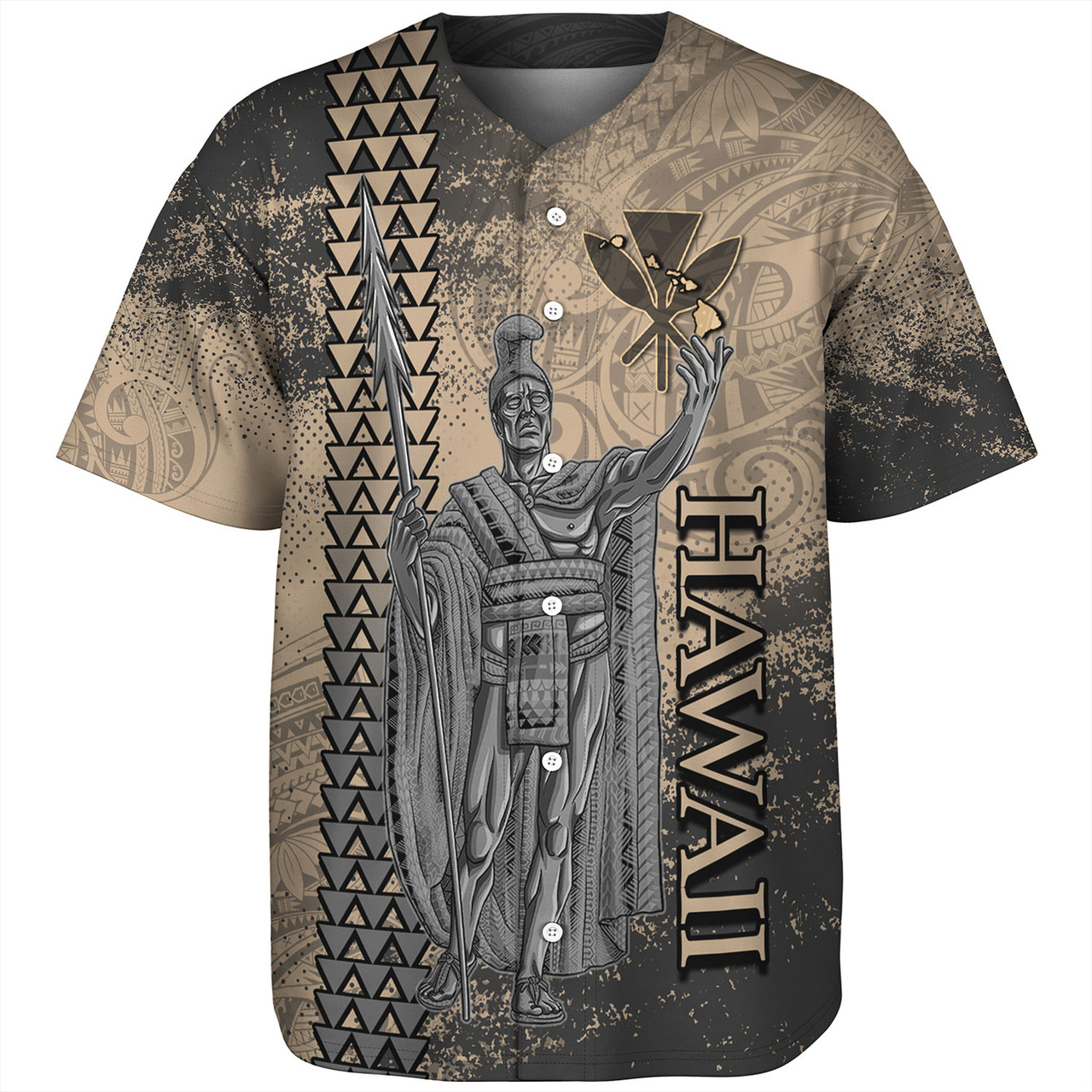Hawaii Custom Personalised Baseball Shirt Hawaii King Grunge With Halftone Background