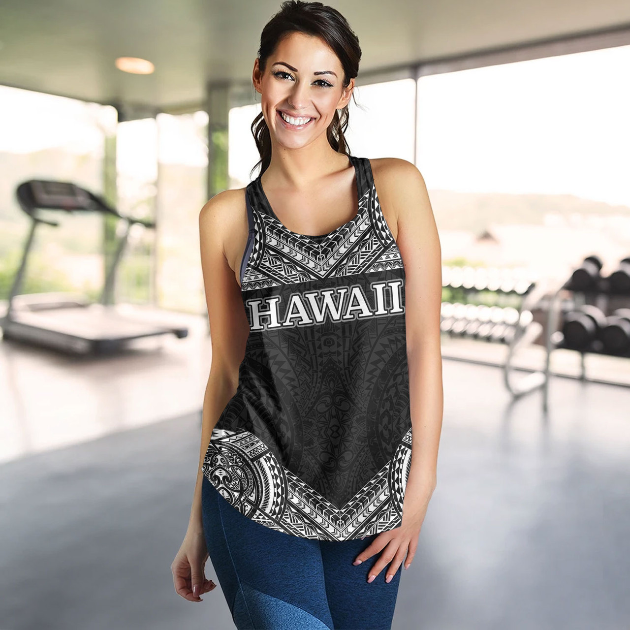 Hawaii Custom Personalised Women Tank Turtle Polynesian Pattern