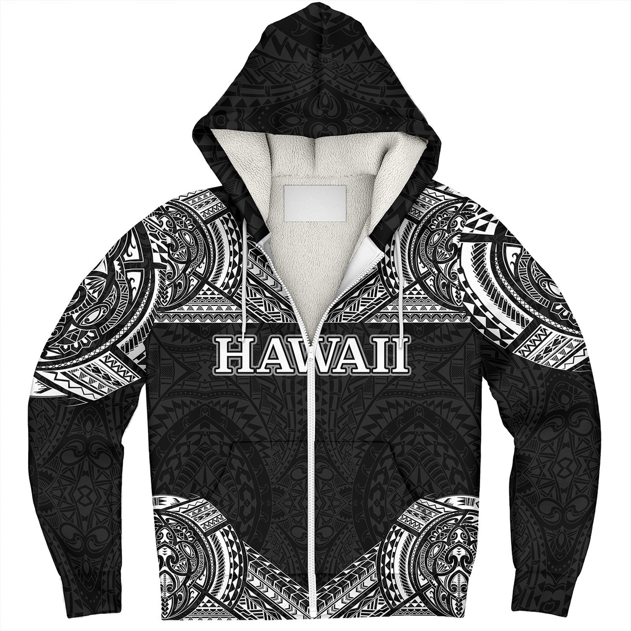 Hawaii Custom Personalised Sherpa Hoodie Turtle Polynesian Pattern