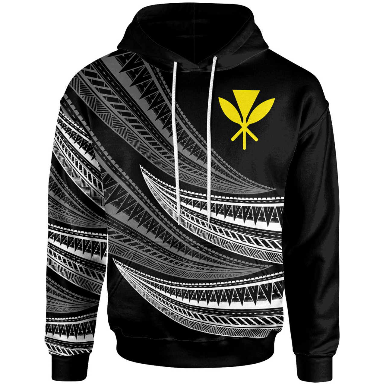 Hawaii Custom Personalised Hoodie - Wave Pattern Alternating White1