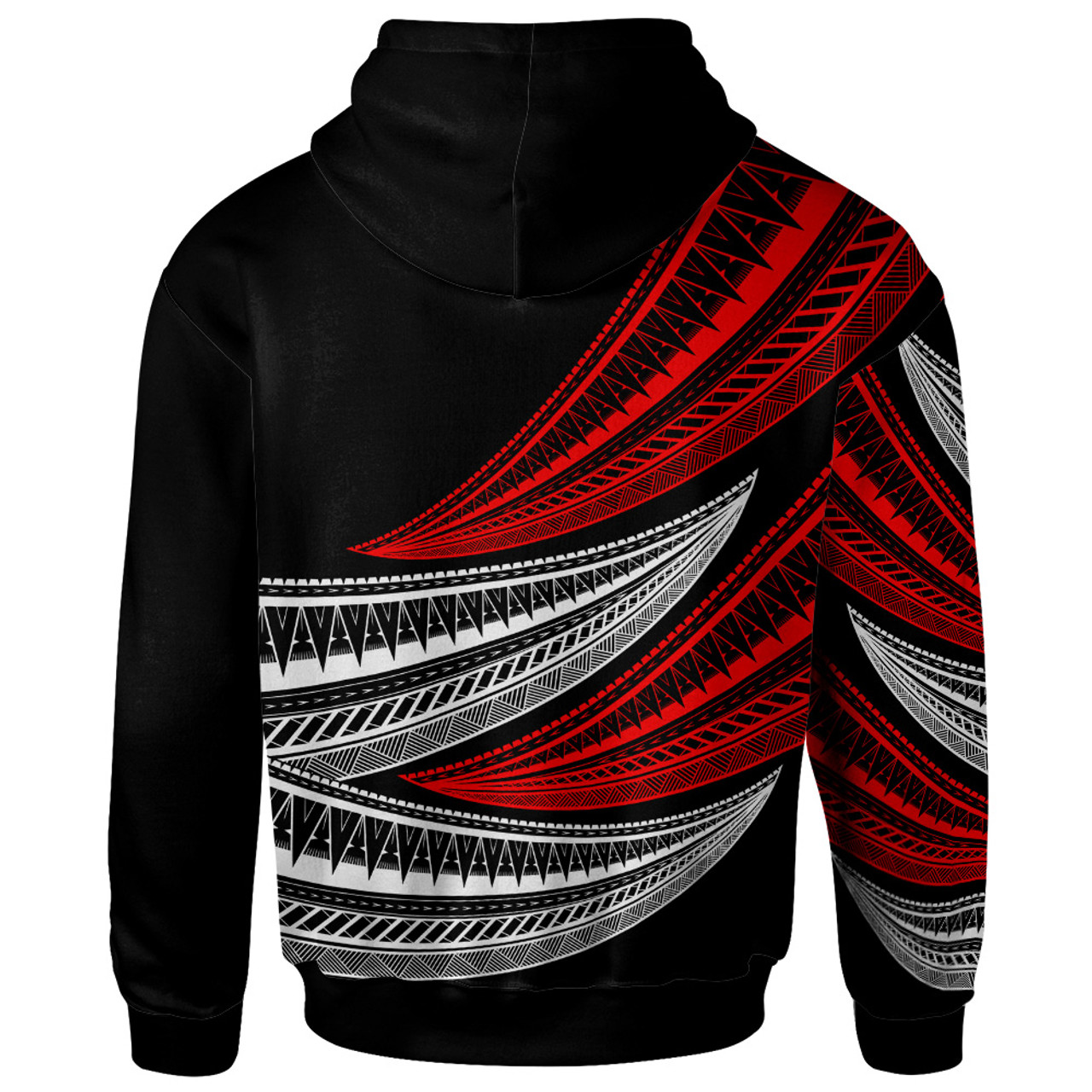 Hawaii Custom Personalised Hoodie - Wave Pattern Alternating RED2