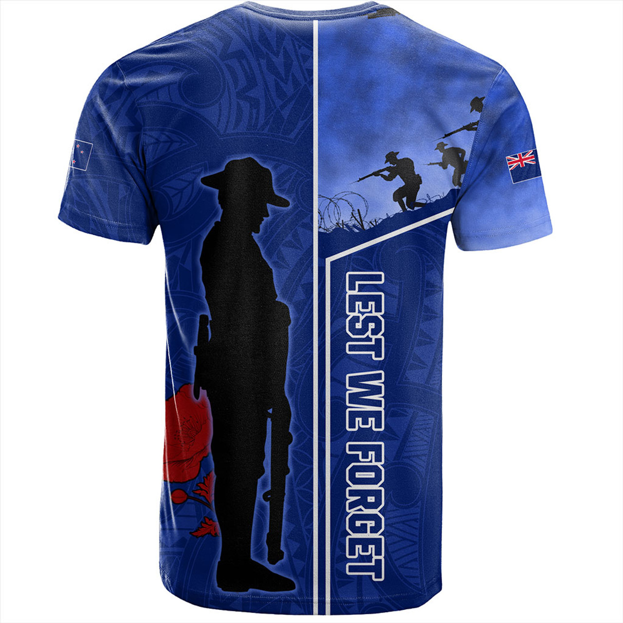 New Zealand T-Shirt Anzac Day Lest We Forget Poppy