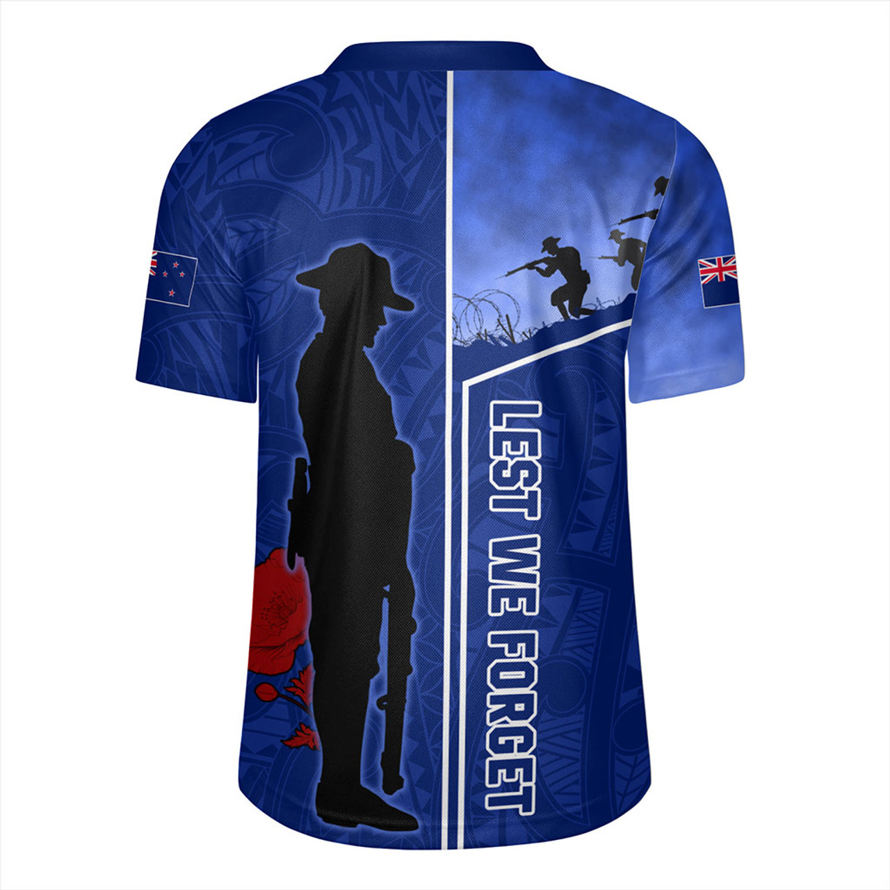 New Zealand Rugby Jersey Anzac Day Lest We Forget Poppy