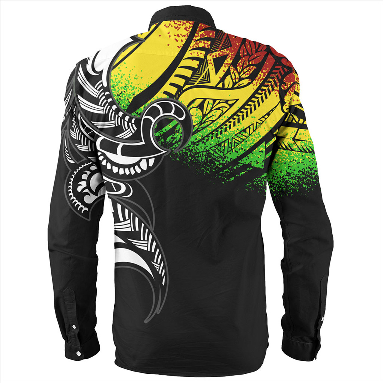 American Samoa Long Sleeve Shirt Polynesian Tribal Reggae Style