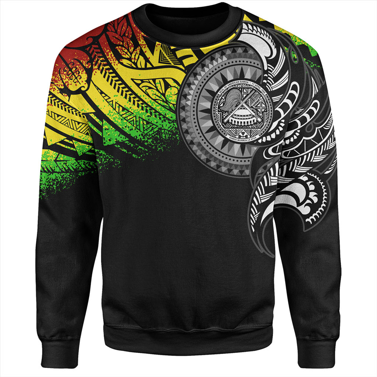 American Samoa Sweatshirt Polynesian Tribal Reggae Style