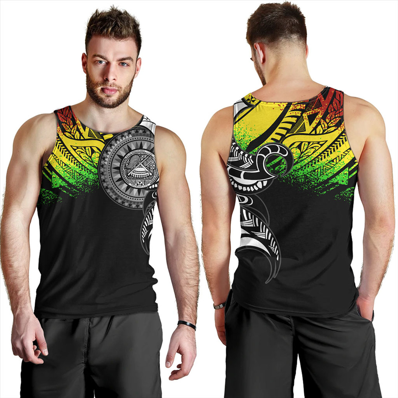 American Samoa Tank Top Polynesian Tribal Reggae Style