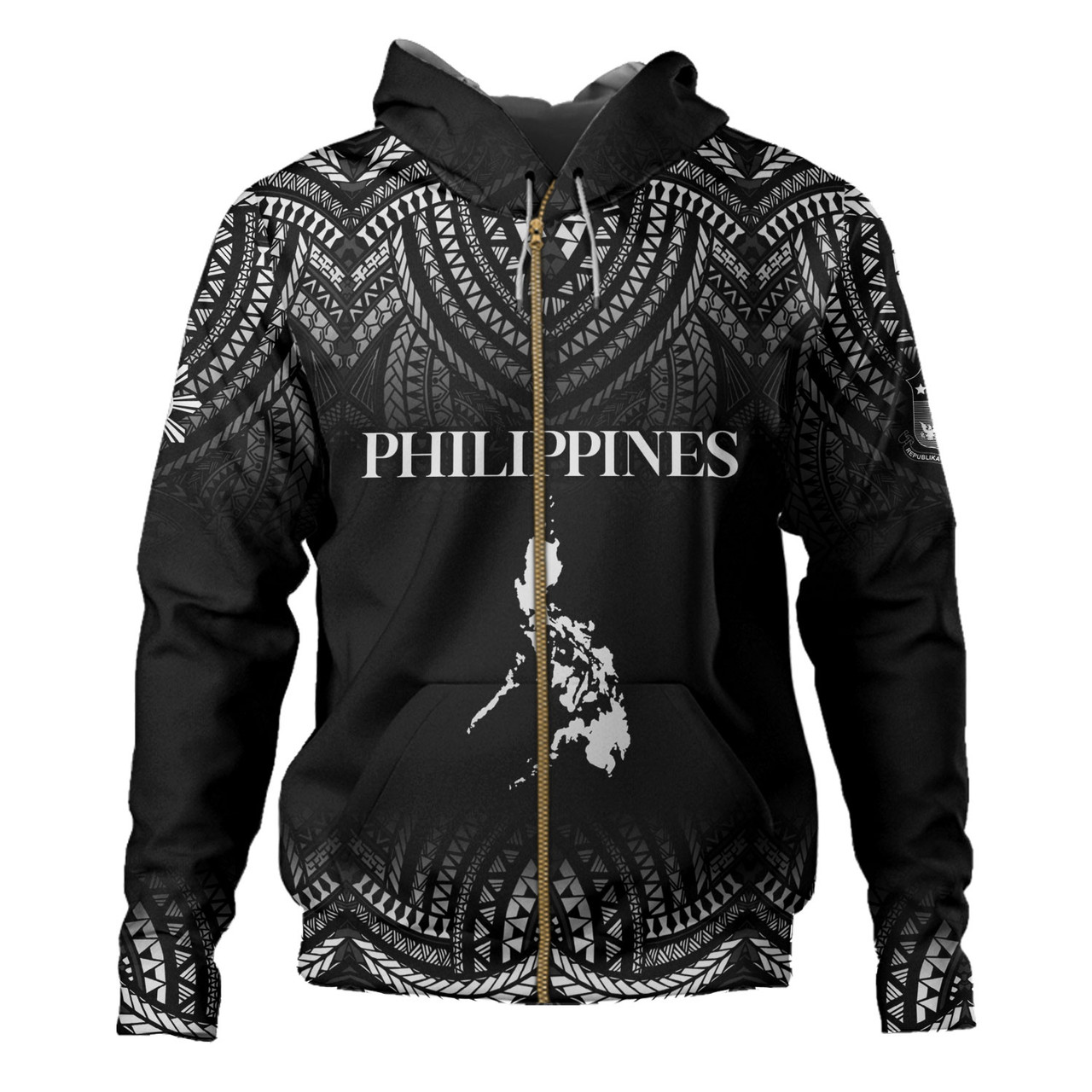 Philippines Filipinos Custom Personalised Hoodie Filipino Black Fog Style