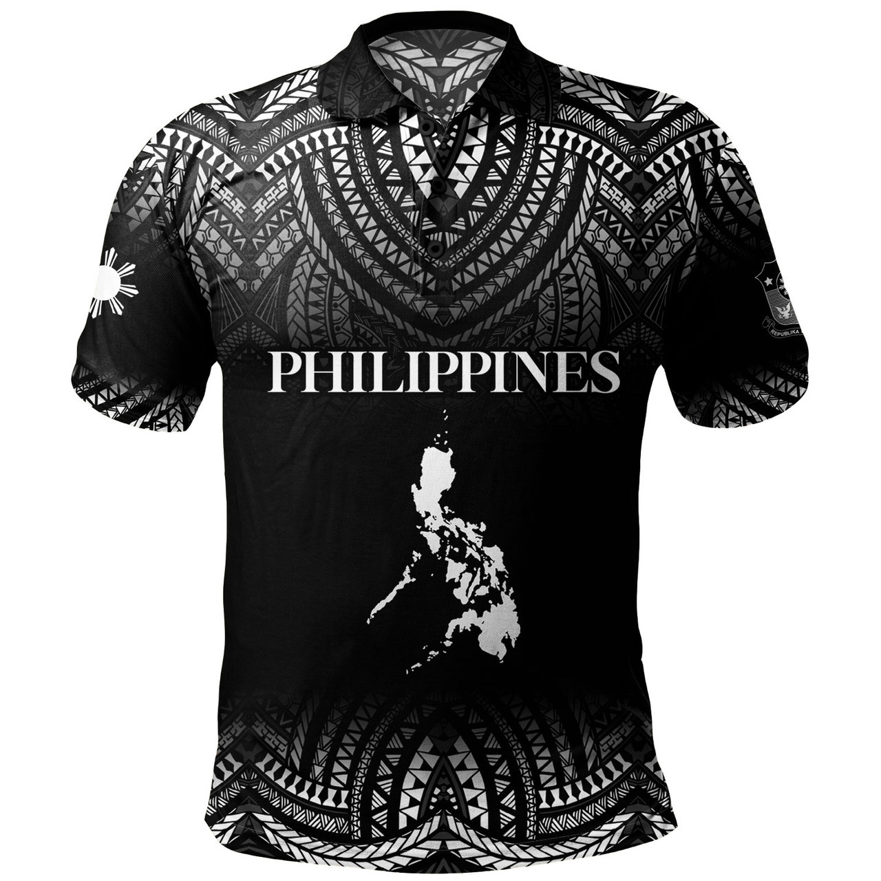 Philippines Filipinos Custom Personalised Polo Shirt Filipino Black Fog Style