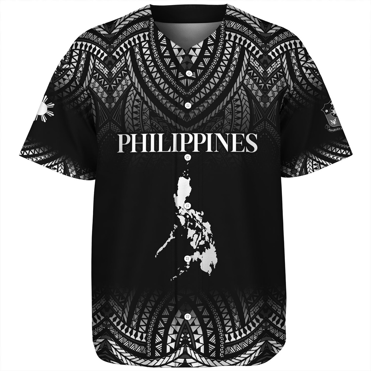 Philippines Filipinos Custom Personalised Baseball Shirt Filipino Black Fog Style