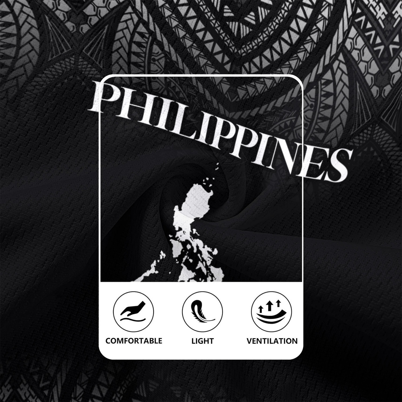 Philippines Filipinos Custom Personalised Rugby Jersey Filipino Black Fog Style