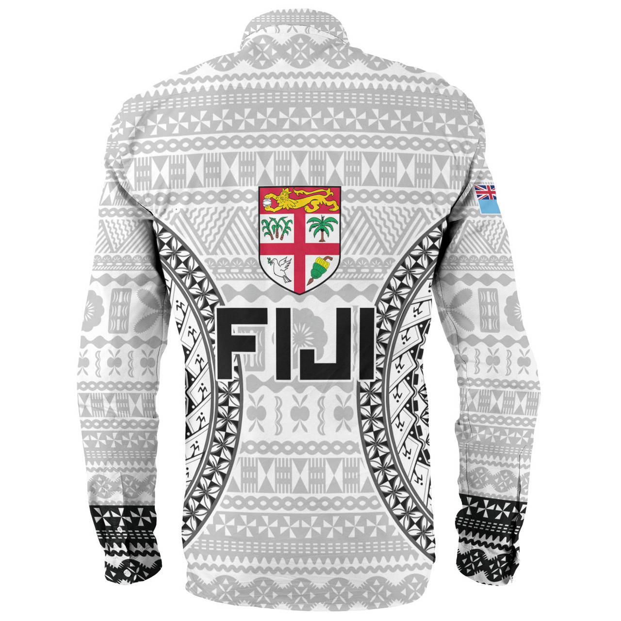 Fiji Custom Personalised Long Sleeve Shirt Seal With Map Fijian Tapa Patterns