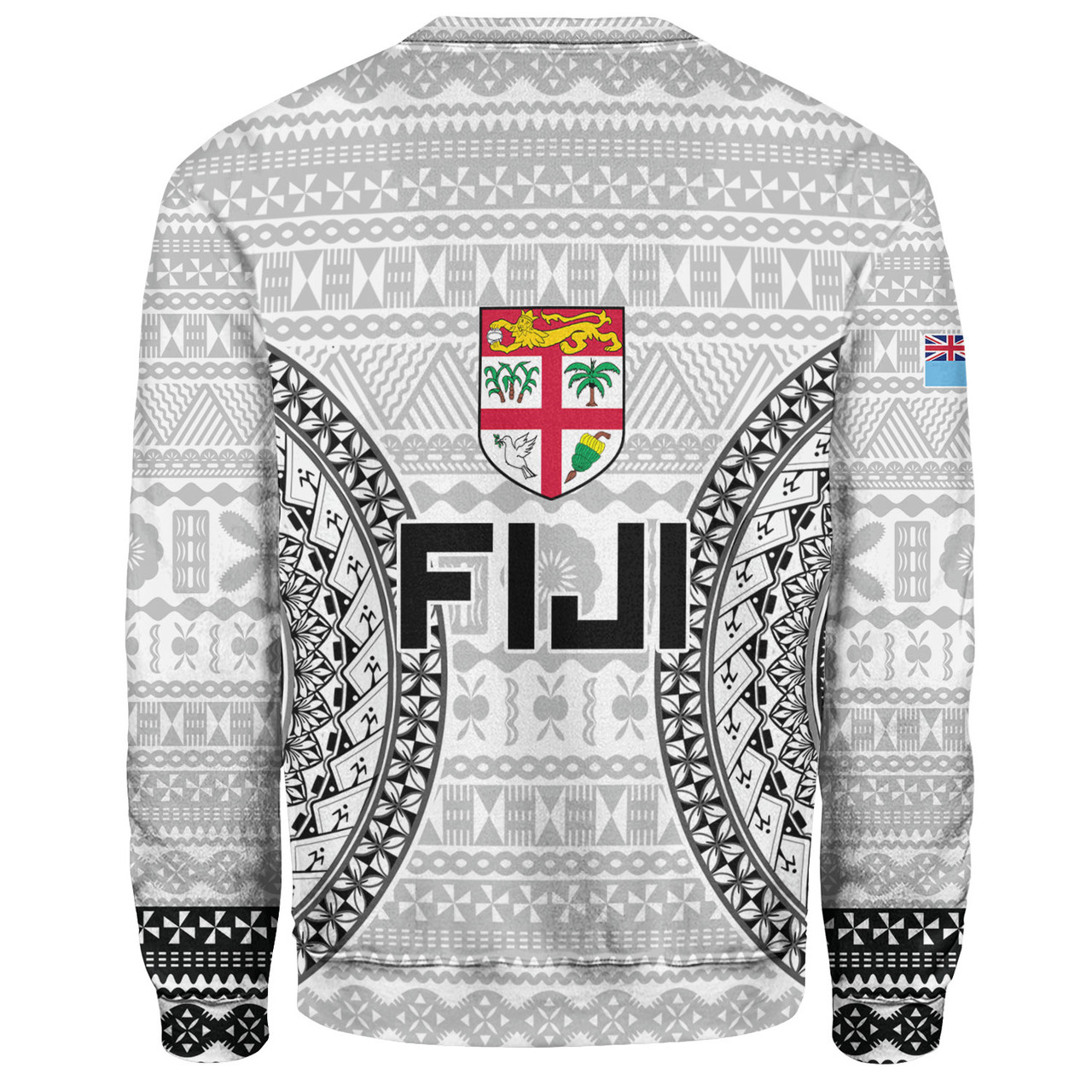 Fiji Custom Personalised Sweatshirt Seal With Map Fijian Tapa Patterns