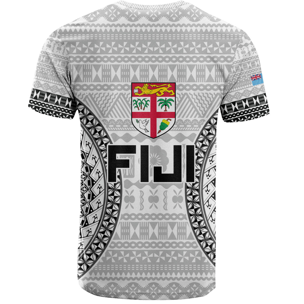 Fiji Custom Personalised T-Shirt Seal With Map Fijian Tapa Patterns