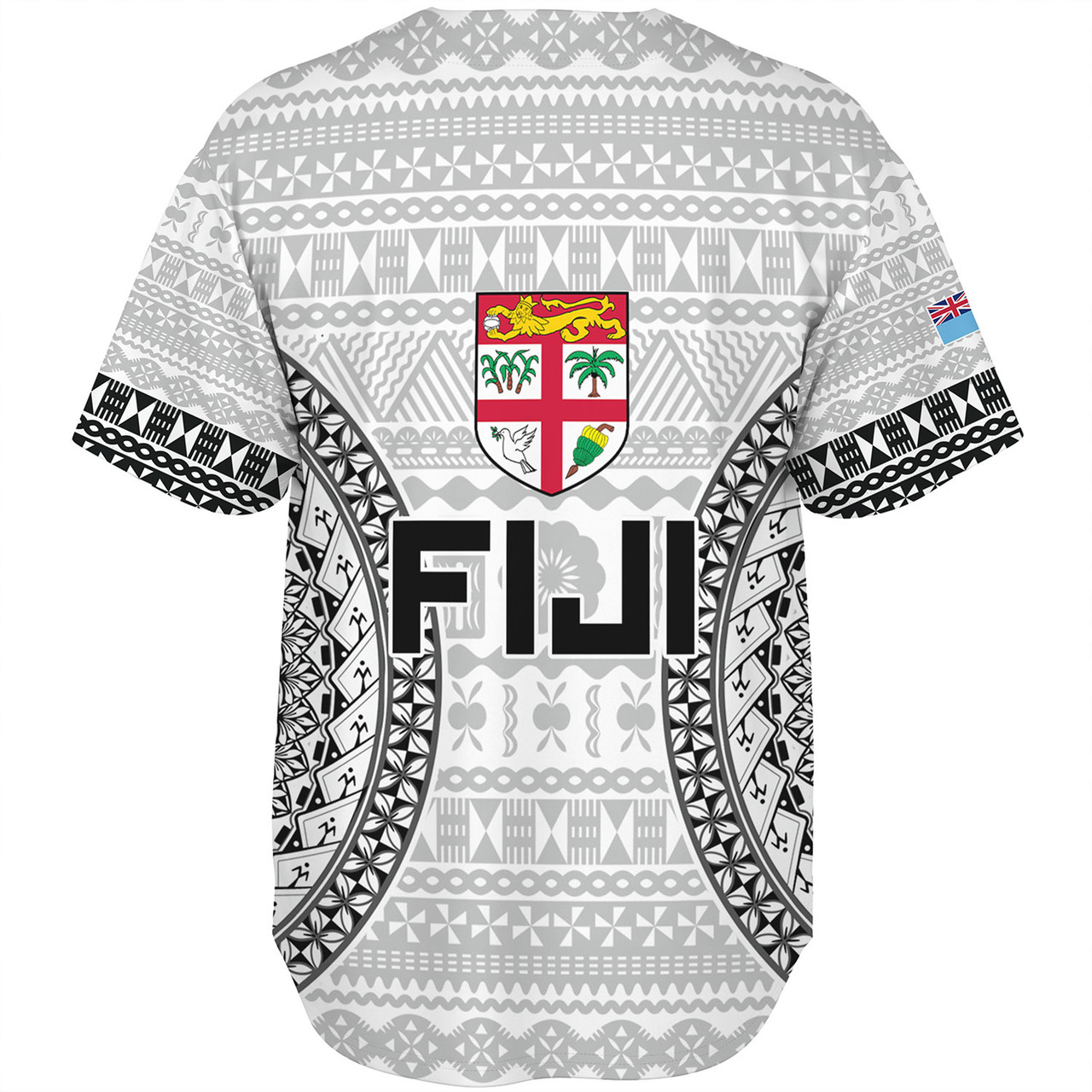 Fiji Custom Personalised Baseball Shirt Seal With Map Fijian Tapa Patterns