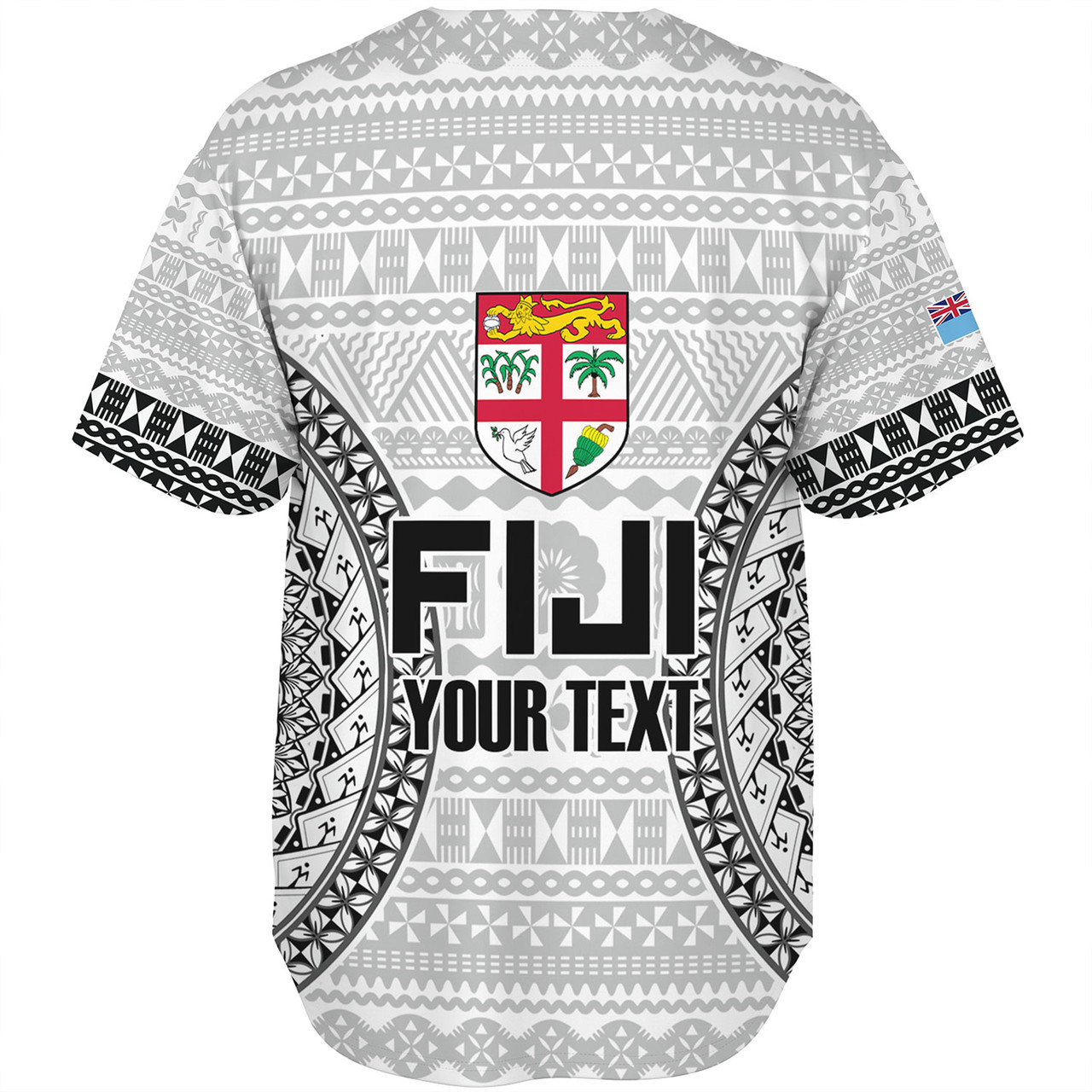 Fiji Custom Personalised Baseball Shirt Seal With Map Fijian Tapa Patterns