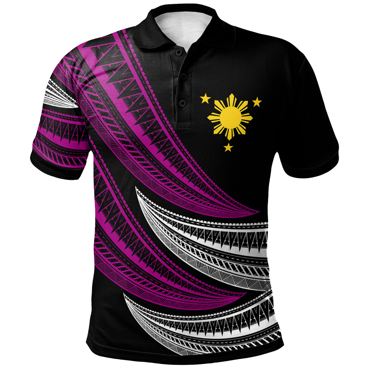 Philippines Filipinos Custom Personalised Polo Shirt - Wave Pattern Alternating
