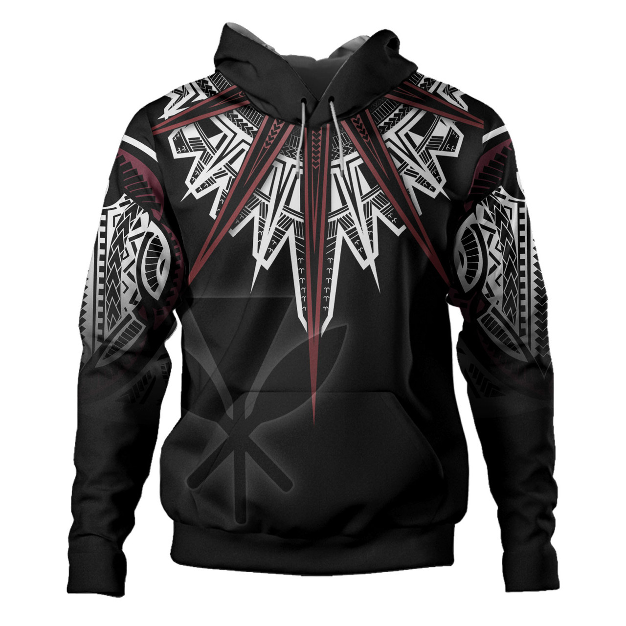 Hawaii Custom Personalised Hoodie Tribal Patterns Manta Ray Tatau Style