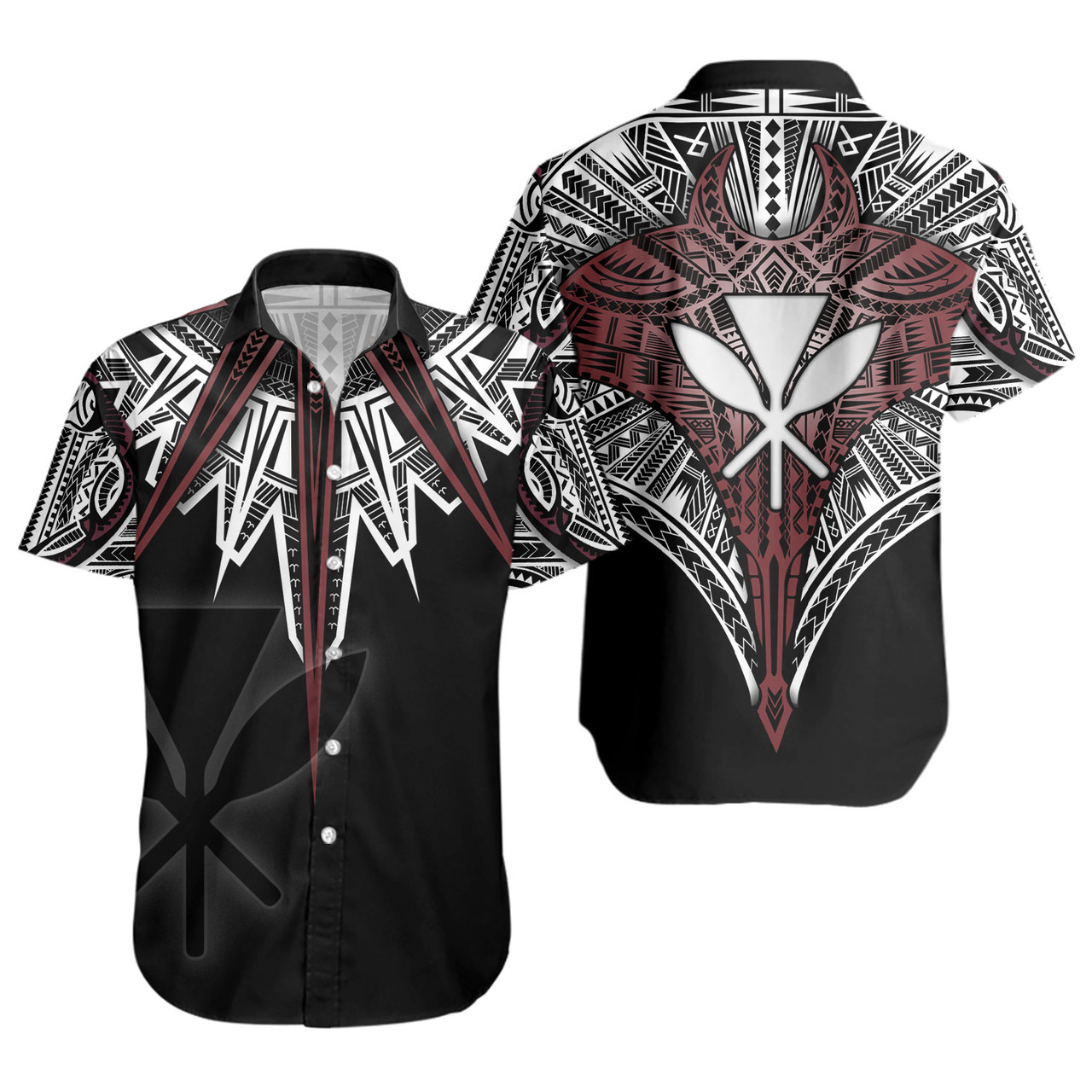 Hawaii Custom Personalised Short Sleeve Shirt Tribal Patterns Manta Ray Tatau Style