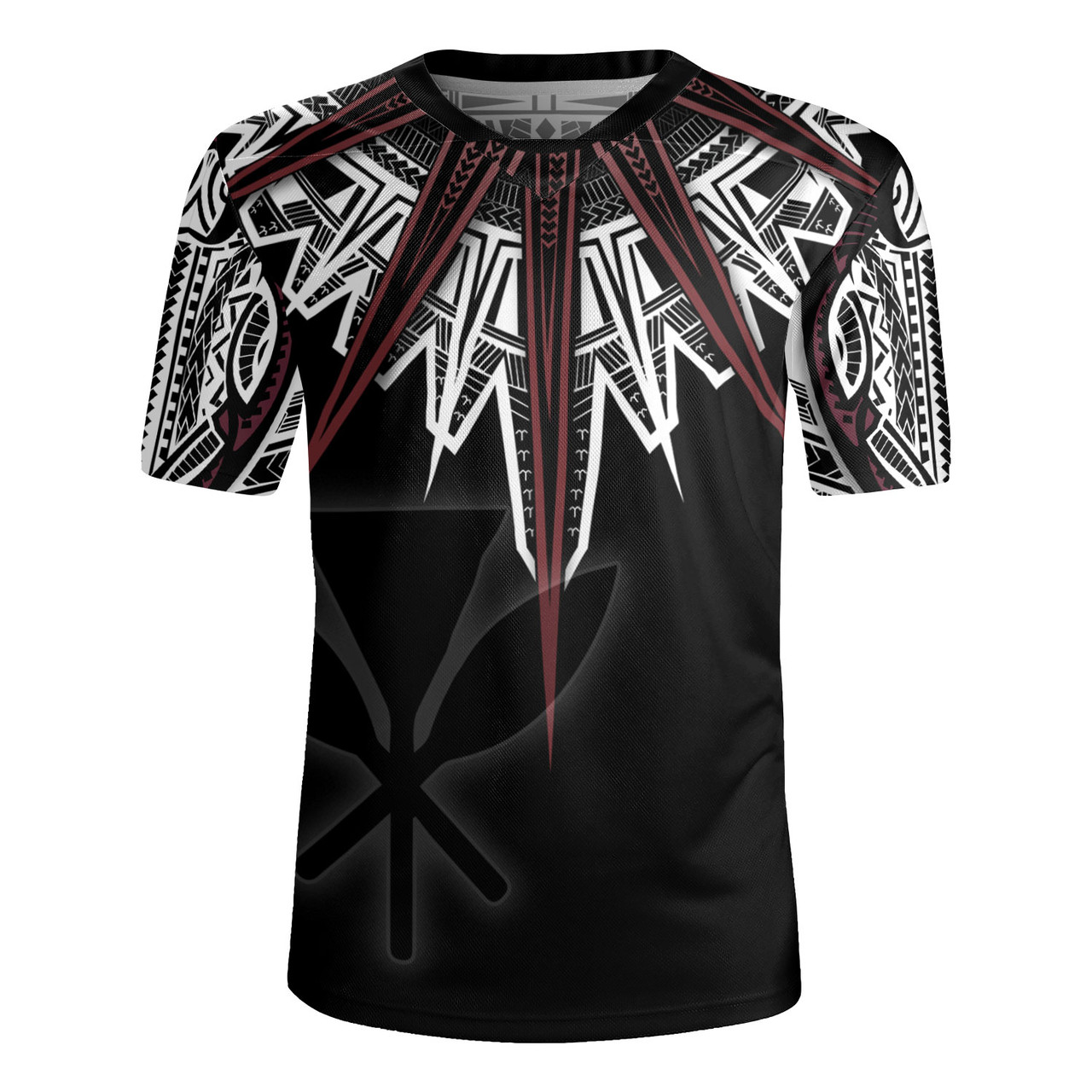 Hawaii Custom Personalised Rugby Jersey Tribal Patterns Manta Ray Tatau Style