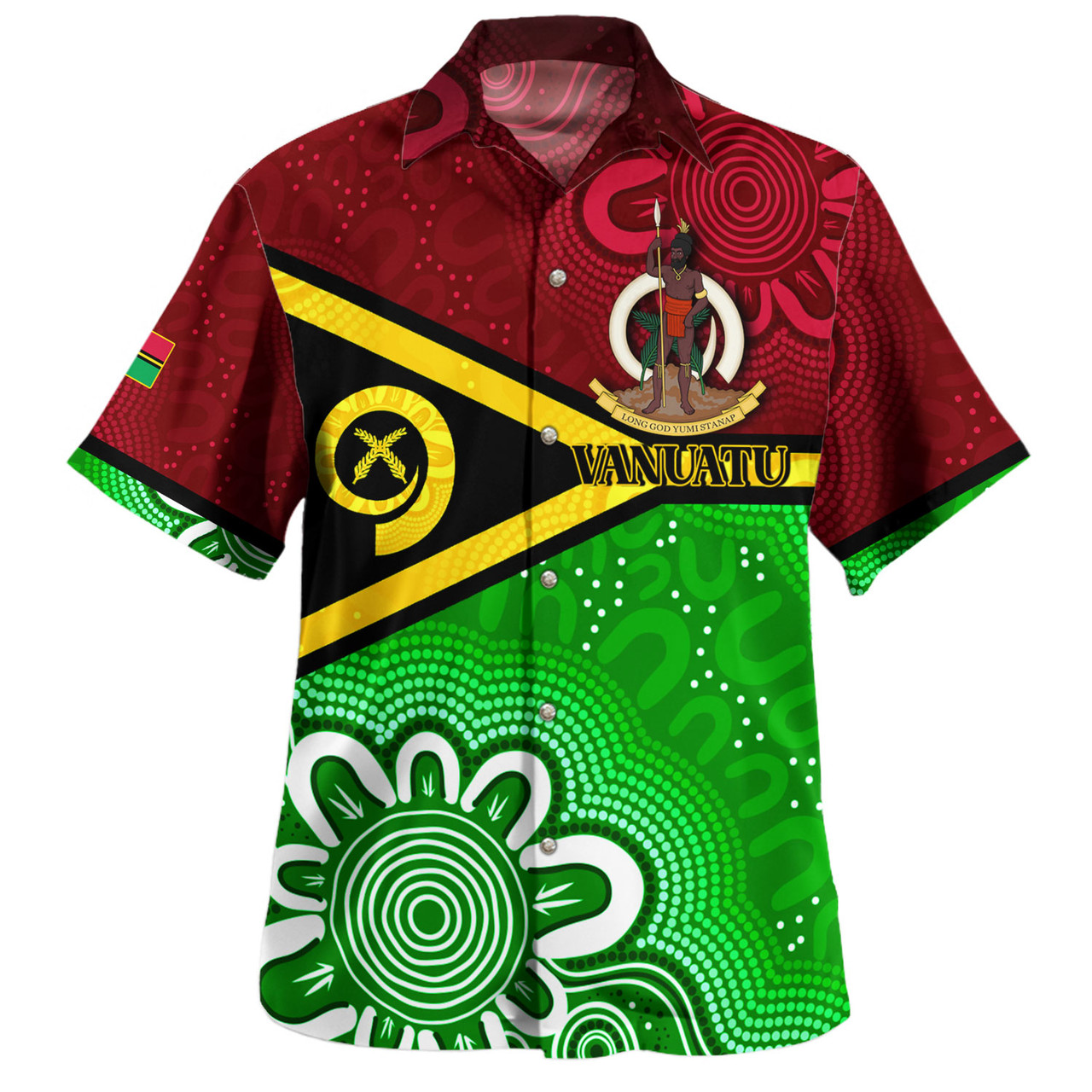 Vanuatu Custom Personalised Hawaiian Shirt Vanuatu Seal With Aboriginal Patterns Style
