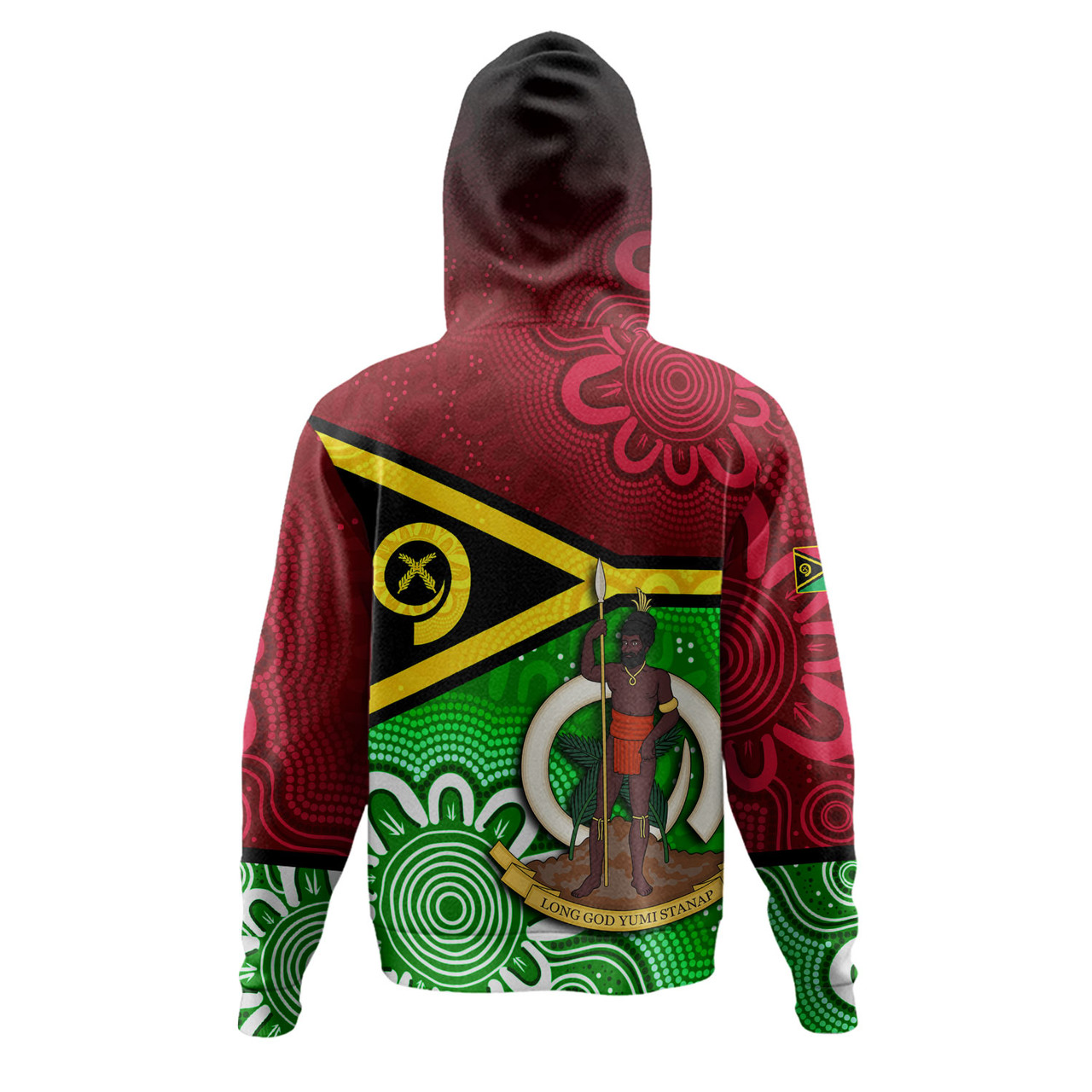 Vanuatu Custom Personalised Hoodie Vanuatu Seal With Aboriginal Patterns Style