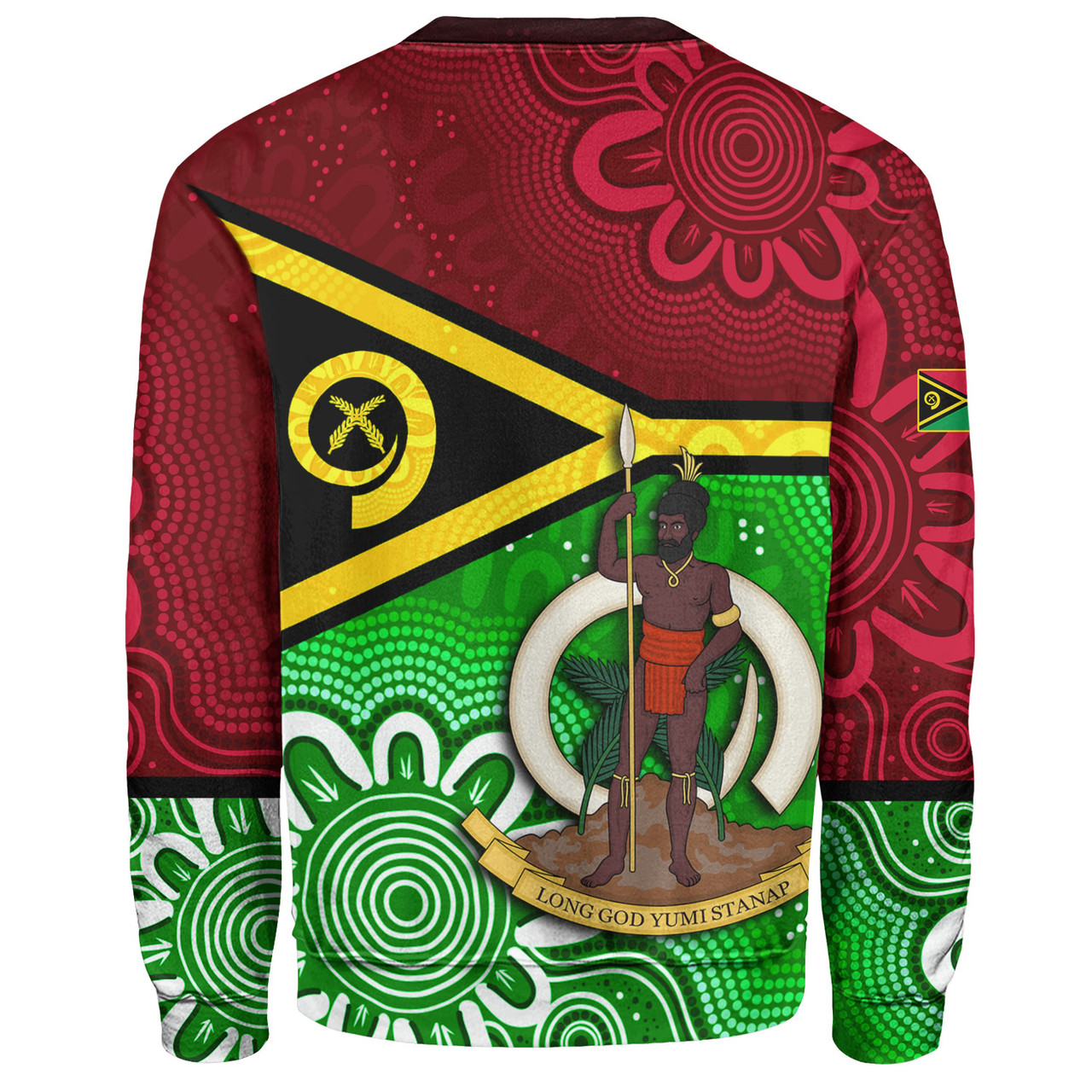 Vanuatu Custom Personalised Sweatshirt Vanuatu Seal With Aboriginal Patterns Style