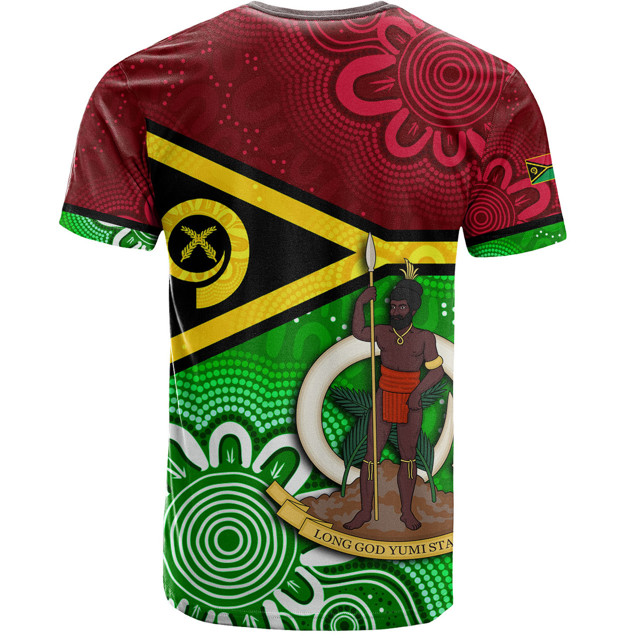 Vanuatu Custom Personalised T-Shirt Vanuatu Seal With Aboriginal Patterns Style