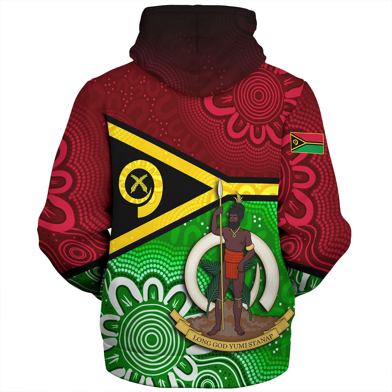 Vanuatu Custom Personalised Sherpa Hoodie Vanuatu Seal With Aboriginal Patterns Style