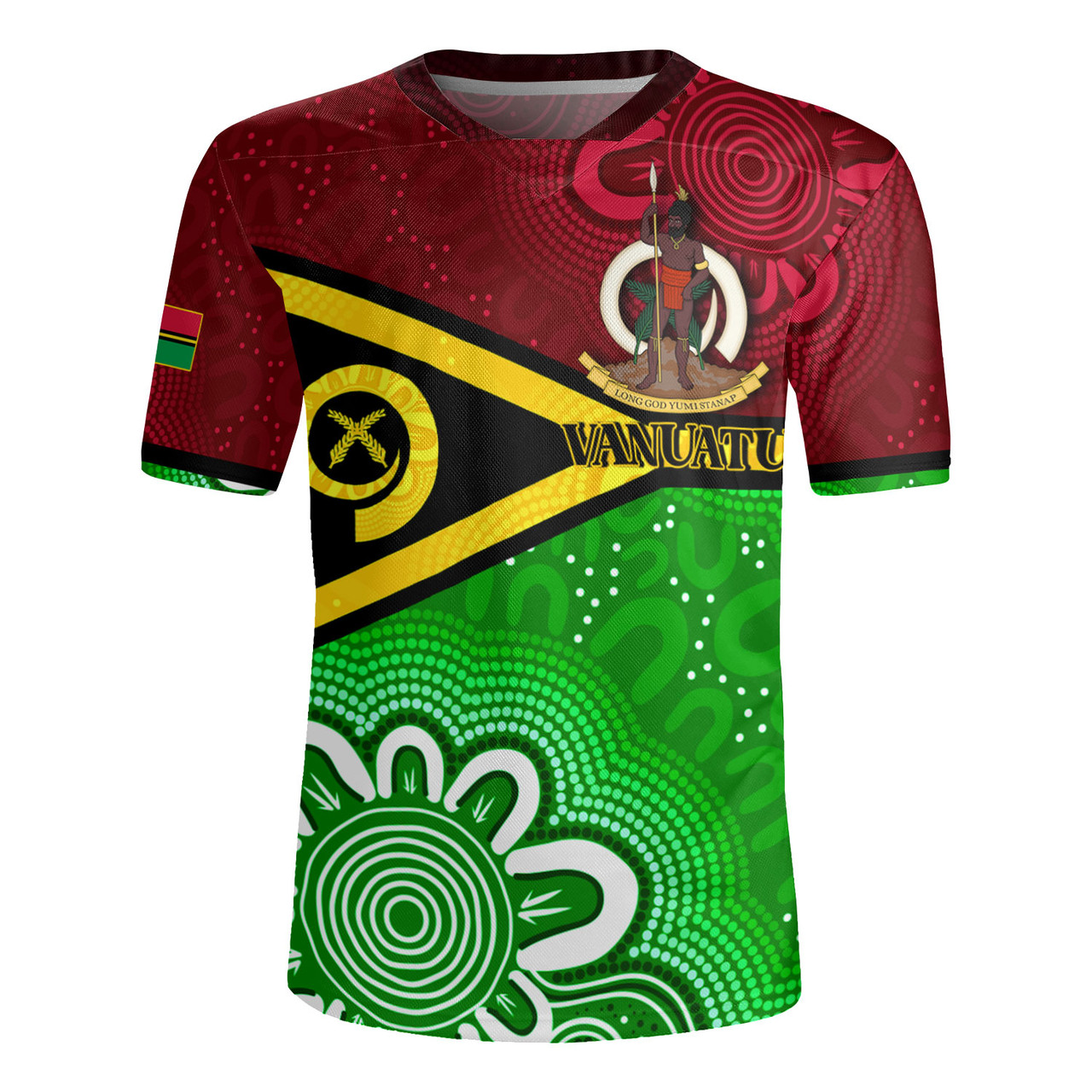 Vanuatu Custom Personalised Rugby Jersey Vanuatu Seal With Aboriginal Patterns Style
