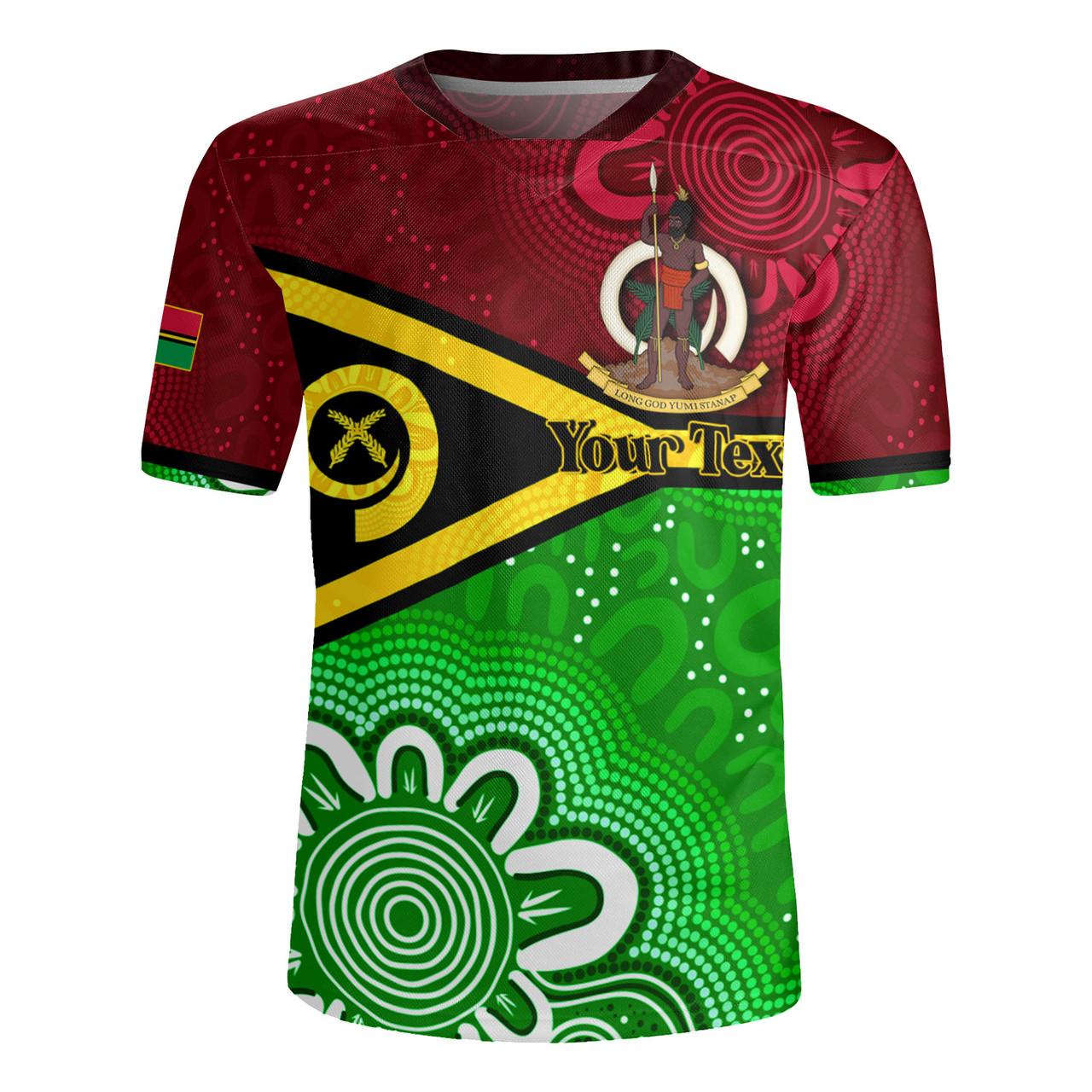 Vanuatu Custom Personalised Rugby Jersey Vanuatu Seal With Aboriginal Patterns Style