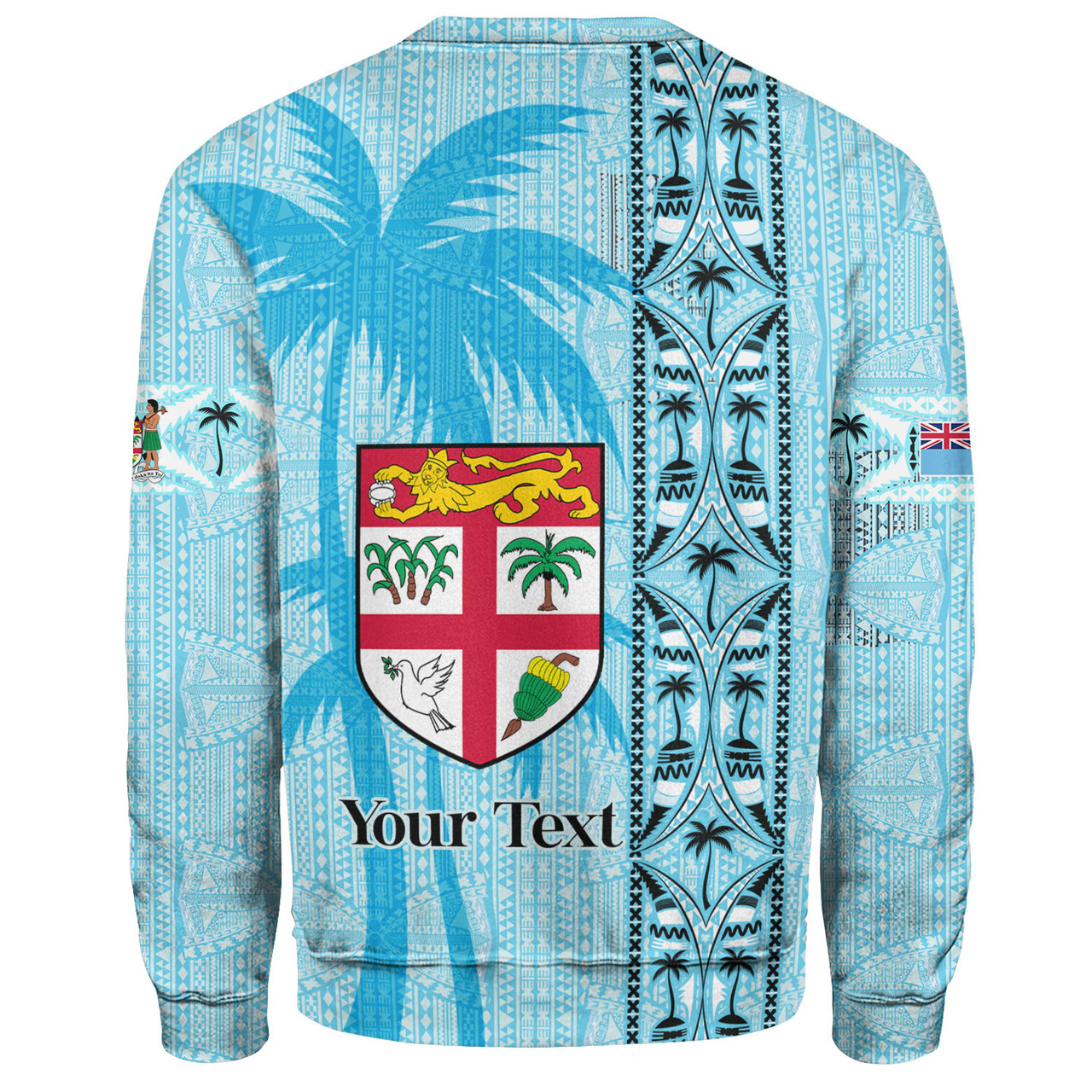 Fiji Custom Personalised Sweatshirt Fijian Tapa Palms Designs