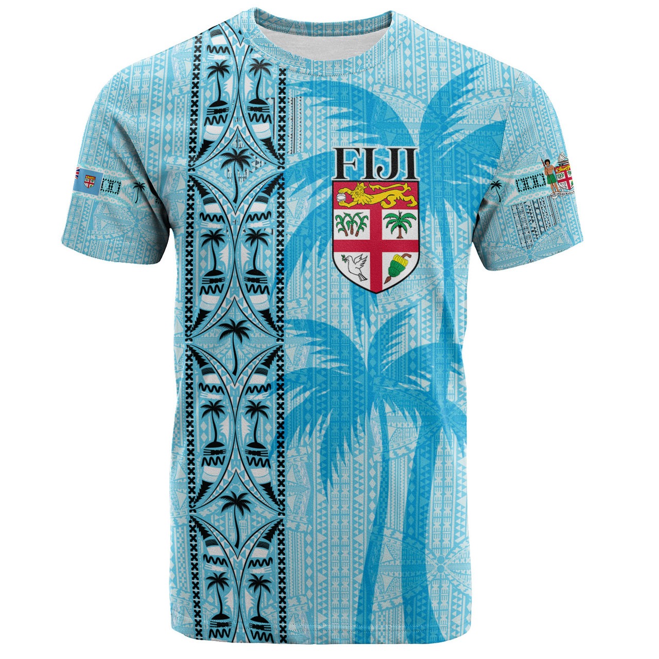 Fiji Custom Personalised T-Shirt Fijian Tapa Palms Designs