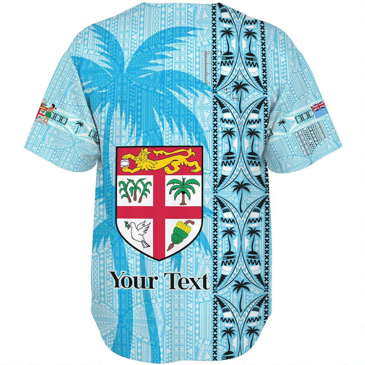 Fiji Custom Personalised Baseball Shirt Fijian Tapa Palms Designs